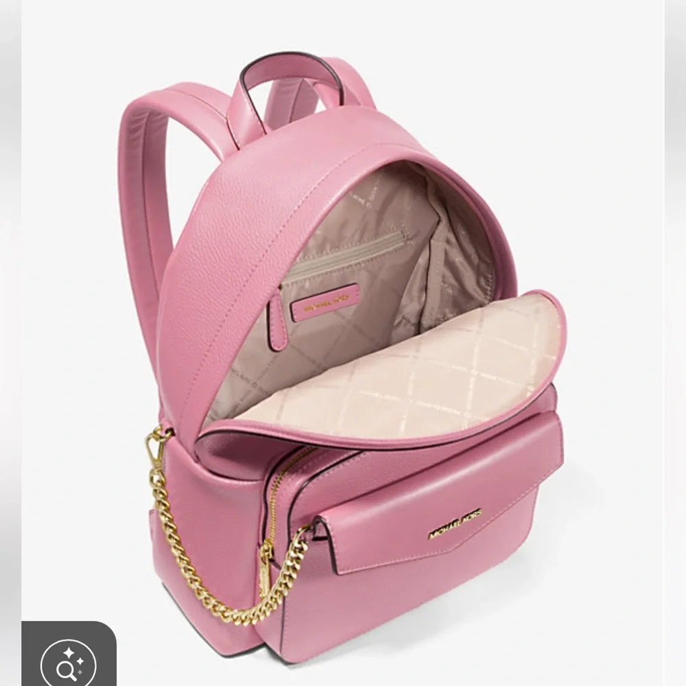 MICHAEL KORS Maisie Medium Pebbled Leather 2-in-1 Backpack CARNATION COL… - Picture 15 of 16